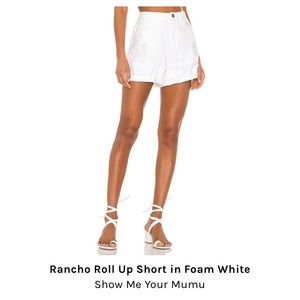 Mumu white high waist shorts